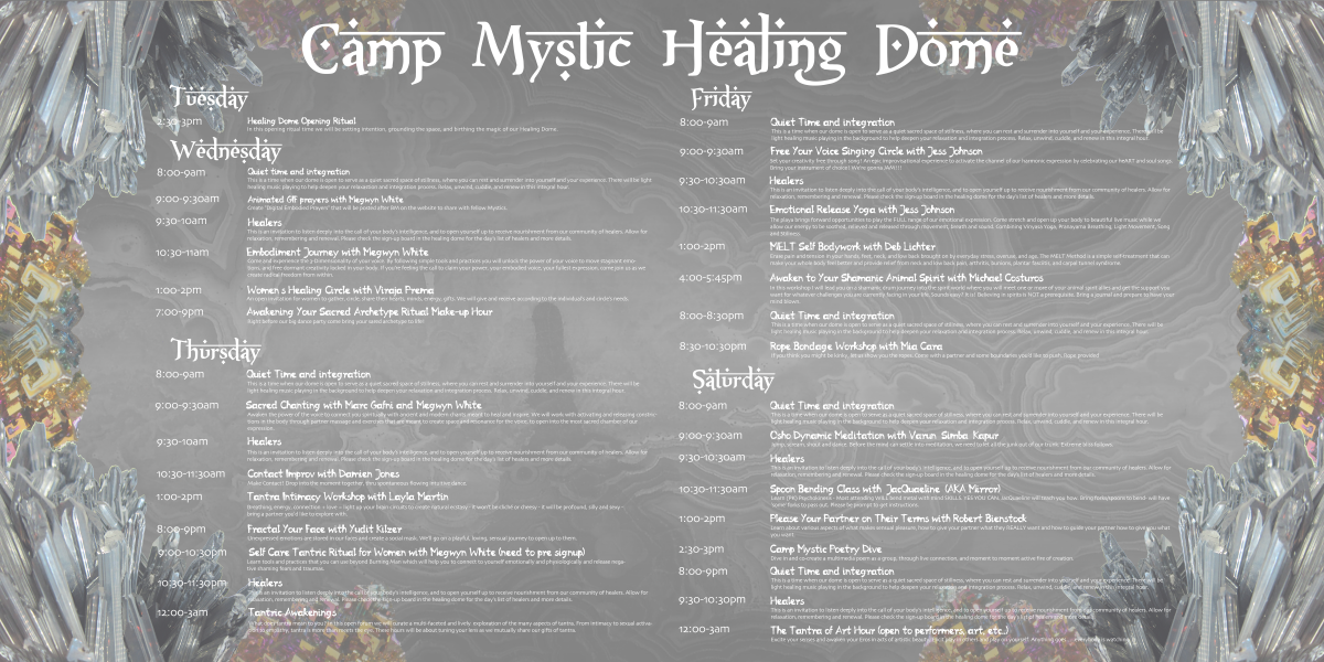 Camp Mystic Healing Dome Events 2014